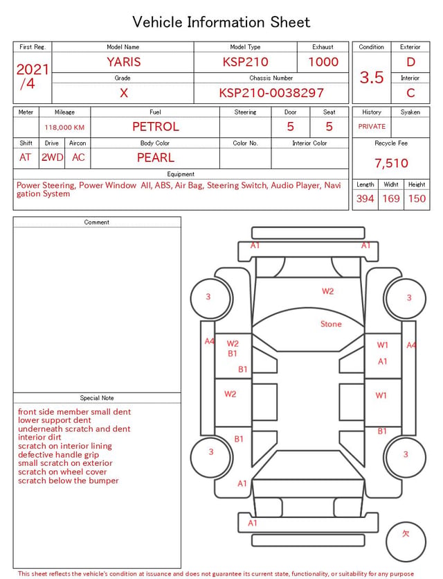 2021 TOYOTA YARIS X