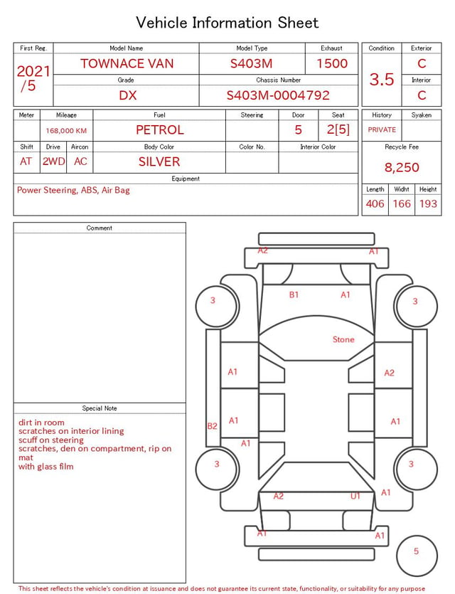 2021 TOYOTA TOWNACE VAN DX