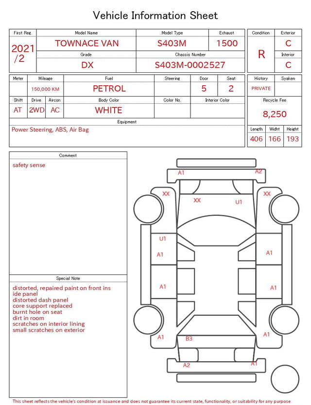 2021 TOYOTA TOWNACE VAN DX