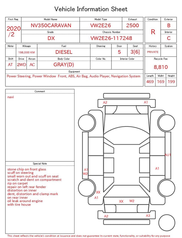 2020 NISSAN NV350CARAVAN DX