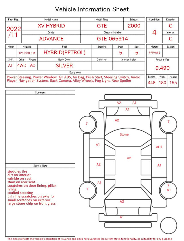 2022 SUBARU XV HYBRID ADVANCE