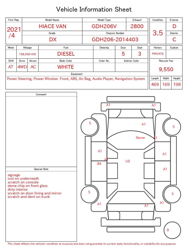 2021 TOYOTA HIACE VAN DX