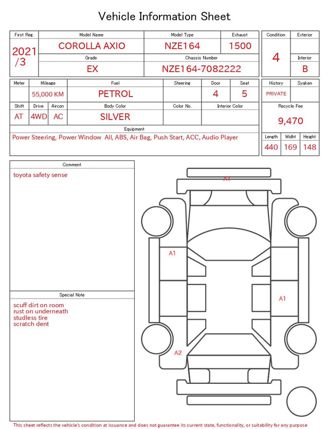 2021 TOYOTA COROLLA AXIO EX