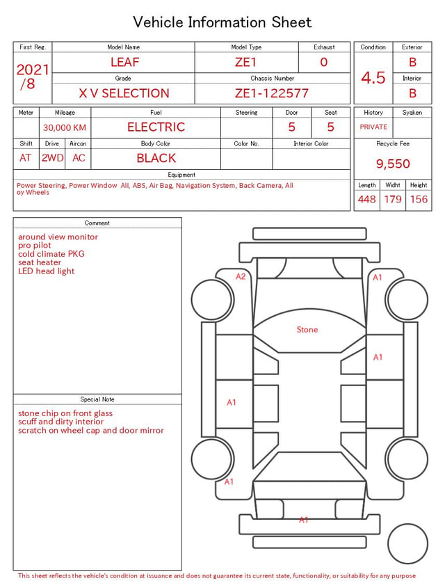 2021 NISSAN LEAF X V SELECTION