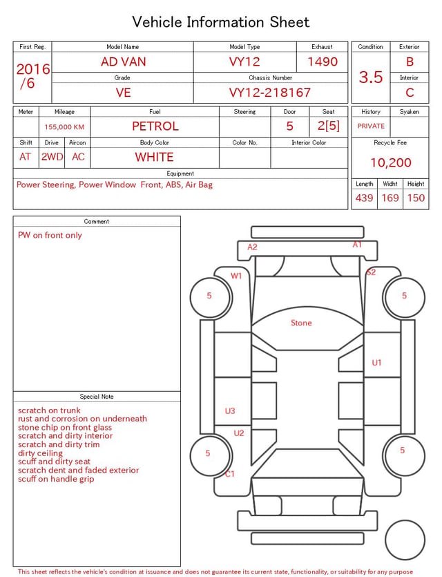 2016 NISSAN AD VAN VE