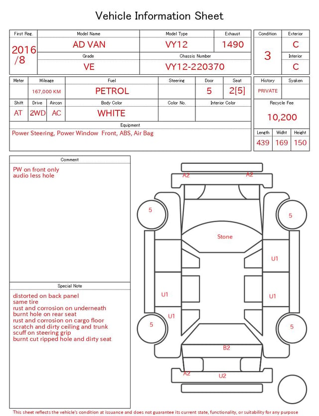 2016 NISSAN AD VAN VE