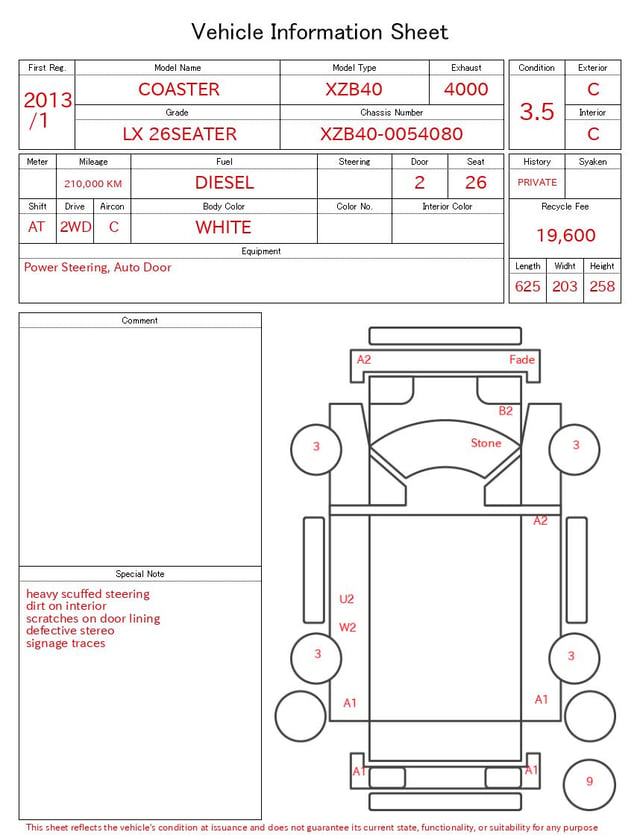 2013 TOYOTA COASTER LX 26SEATER