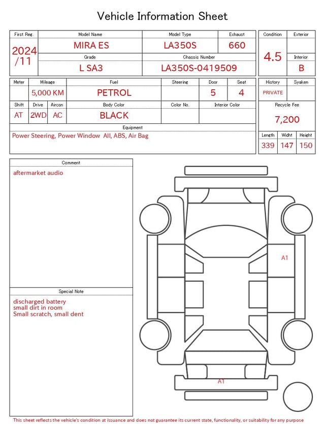 2024 DAIHATSU MIRA ES L SA3