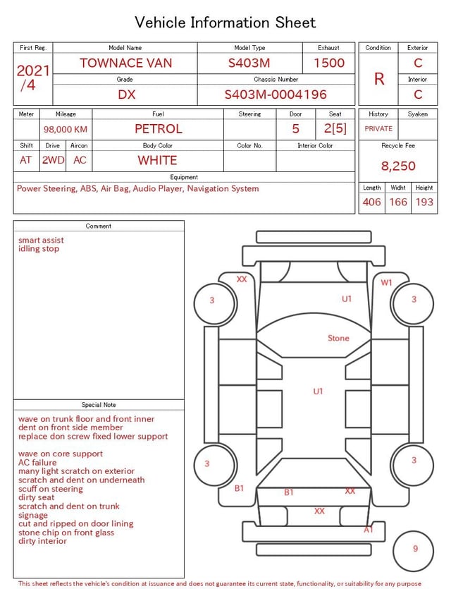 2021 TOYOTA TOWNACE VAN DX