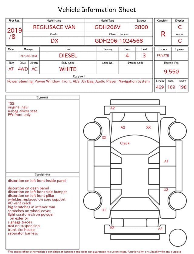 2019 TOYOTA REGIUSACE VAN DX