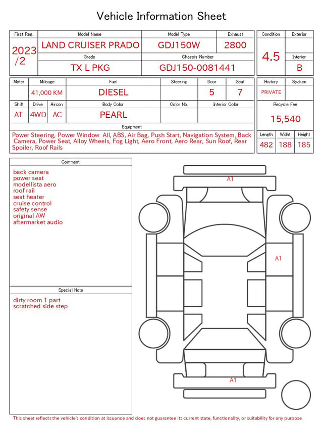 2023 TOYOTA LAND CRUISER PRADO TX L PKG