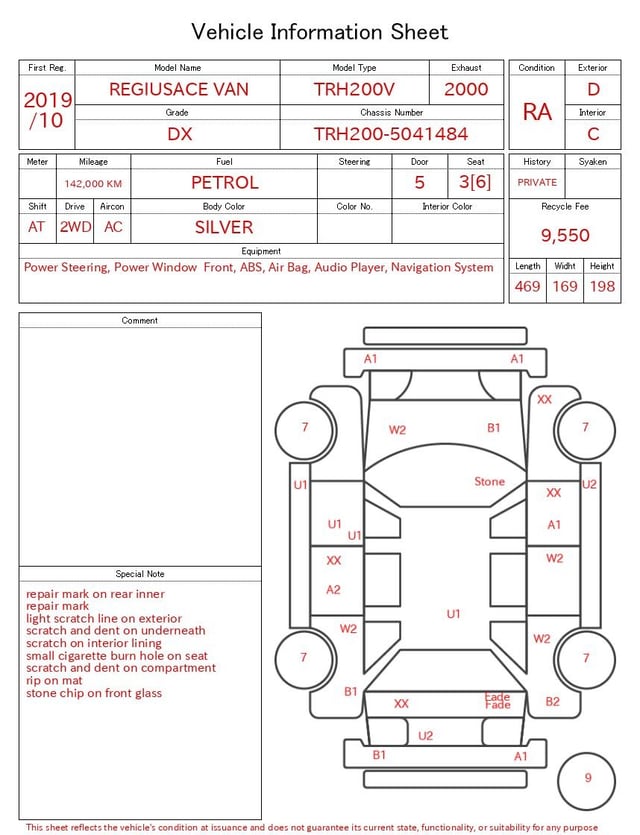 2019 TOYOTA REGIUSACE VAN DX