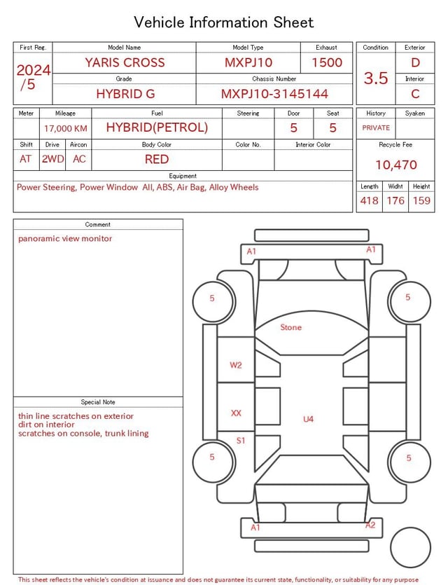 2024 TOYOTA YARIS CROSS HYBRID G