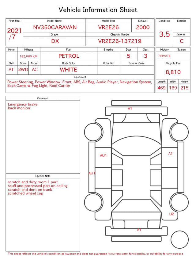2021 NISSAN NV350CARAVAN DX
