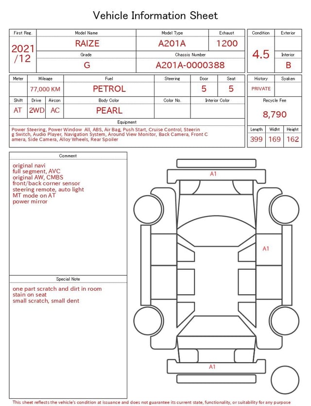 2021 TOYOTA RAIZE G