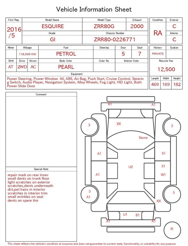 2016 TOYOTA ESQUIRE GI