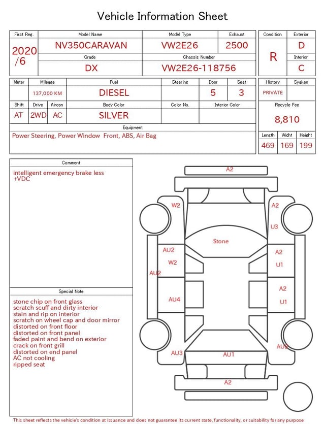 2020 NISSAN NV350CARAVAN DX