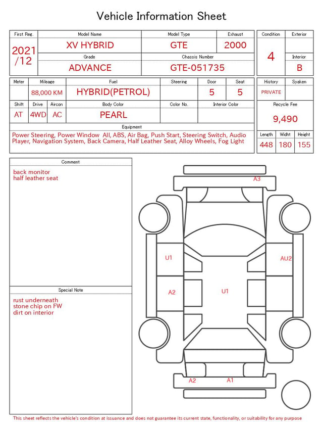 2021 SUBARU XV HYBRID ADVANCE