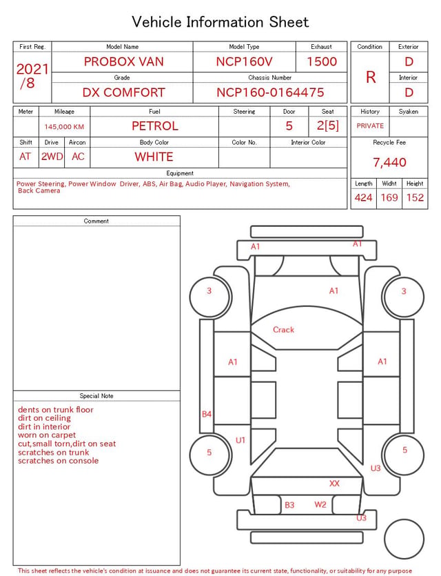 2021 TOYOTA PROBOX VAN DX COMFORT